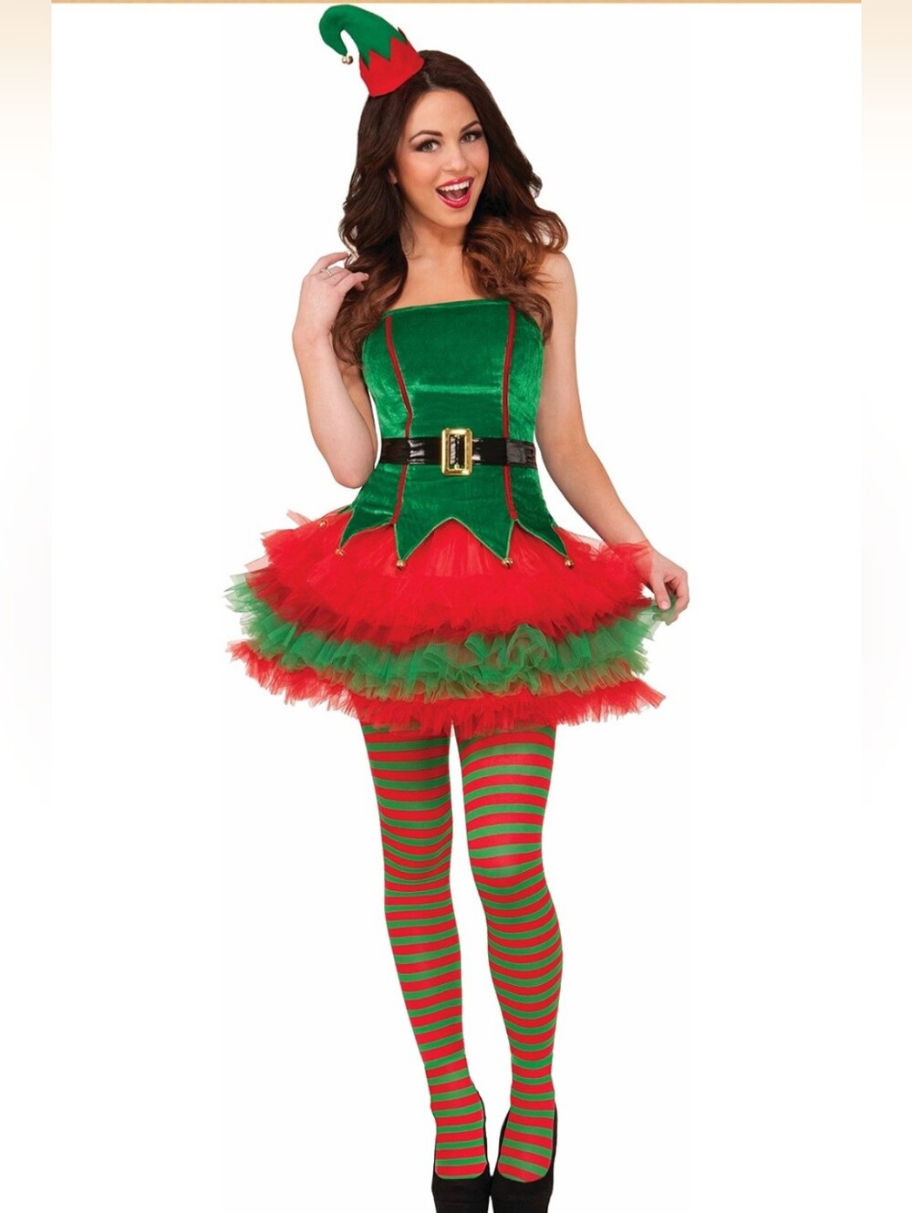 Green and Red Elf Tutu Costume for Kids